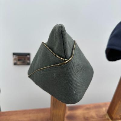 VINTAGE U.S. ARMY GARRISON CAP AND VINTAGE WEST GERMAN AIR FORCE GARRISON CAP