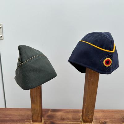 VINTAGE U.S. ARMY GARRISON CAP AND VINTAGE WEST GERMAN AIR FORCE GARRISON CAP