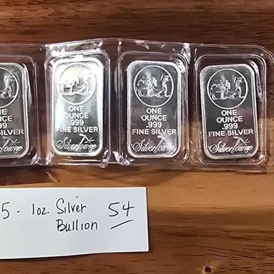 5. 1 oz silver bullion bars