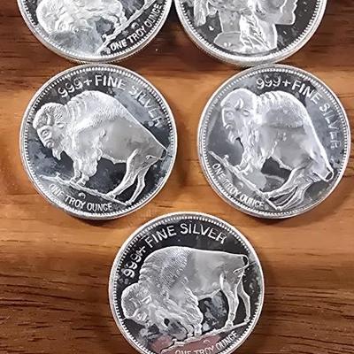 5. 1 oz silver bullion bars