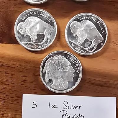5. 1 oz silver bullion rounds