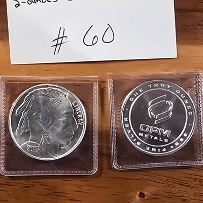 2. 1 oz silver bullion rounds