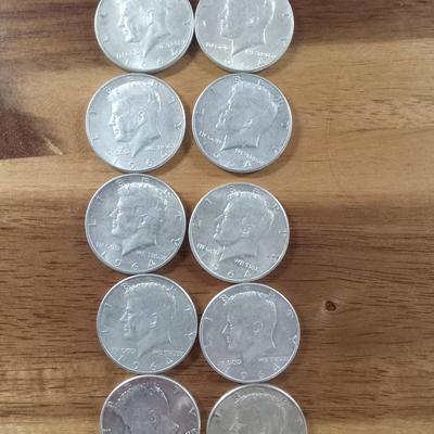 10 silver kennedy half dollars