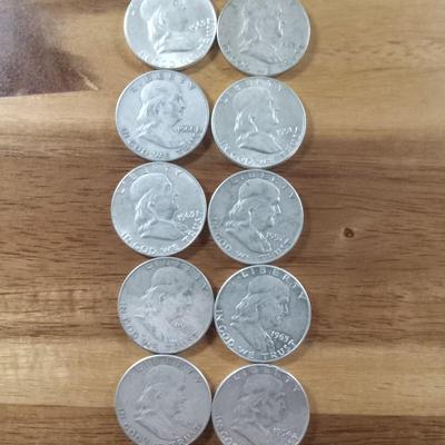 10 Franklin halves