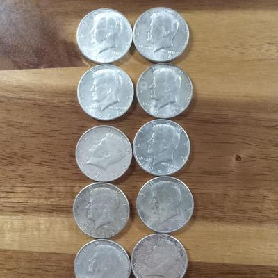 10 silver kennedy half dollars