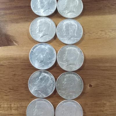 10 silver kennedy half dollars