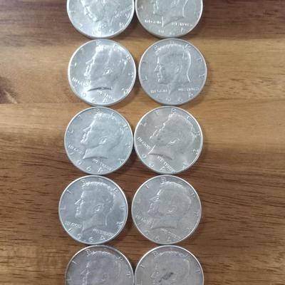 10 Silver Kennedy half dollars