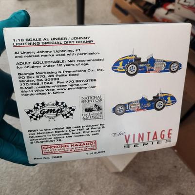 2 Vintage GMP Sprint Cars Die Cast Al Unser Driver Parnelli Jones Firestone Johnny Lightning w Box , Sheraton Thompson Special A.J. Foyt...