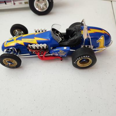 2 Vintage GMP Sprint Cars Die Cast Al Unser Driver Parnelli Jones Firestone Johnny Lightning w Box , Sheraton Thompson Special A.J. Foyt...