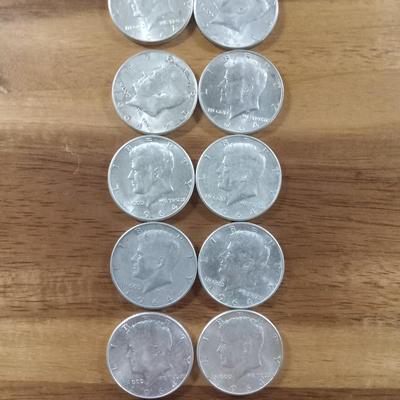 10 90% Kennedys-Silver 1/2s