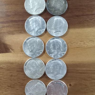 10 90% silver Kennedy half dollars