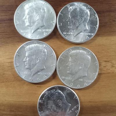 5 90% Kennedys-Silver 1/2s