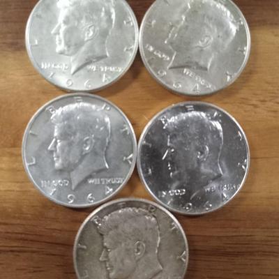 5 90% Kennedys-Silver 1/2s