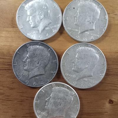5 90% Kennedys-Silver 1/2s