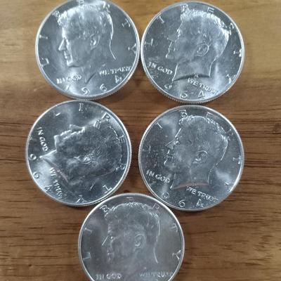 5 90% Kennedys-Silver 1/2s