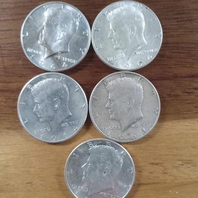 5 90% Kennedys-Silver 1/2s