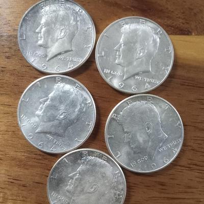 5 90% Kennedys-Silver 1/2s
