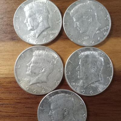 5 90% Kennedys-Silver 1/2s