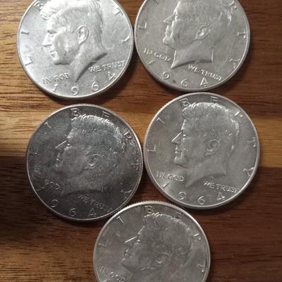 5 90% Kennedys-Silver 1/2s