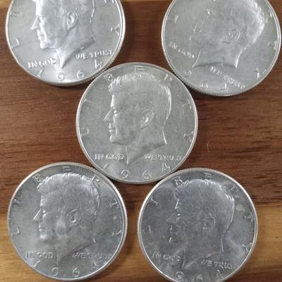5 90% Kennedys-Silver 1/2s