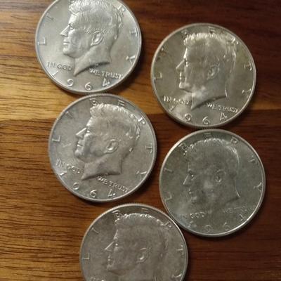 5 90% silver kennedy half dollars