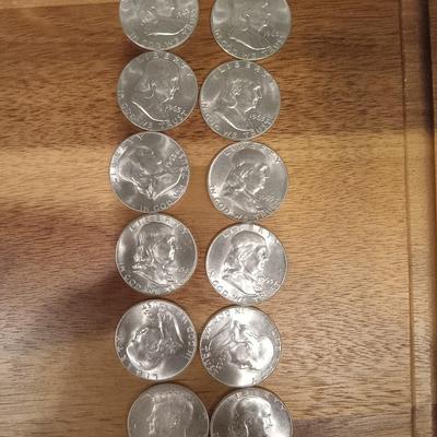 12 90% silver half dollars