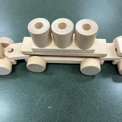 Sale Photo Thumbnail #1023: Classic Wooden Toy Train Set.