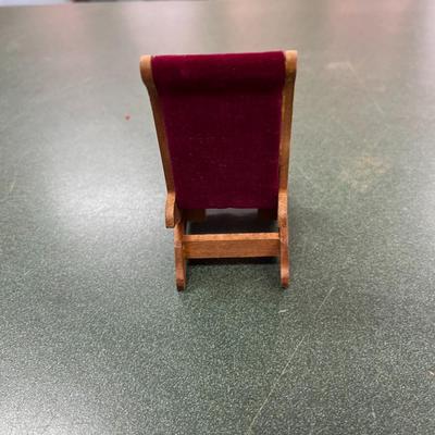 Sale Photo Thumbnail #1082: Set Of Three Dollhouse Furniture Chairs.  Includes box for two of the chairs.  Windsor chair has been broken and repaired