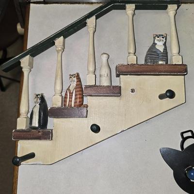 Cat themed hook rack