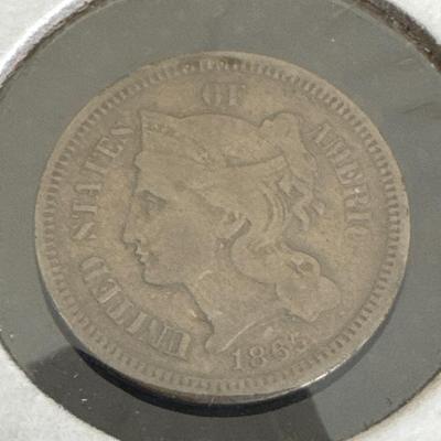 1865 - 3 Cent Nickel