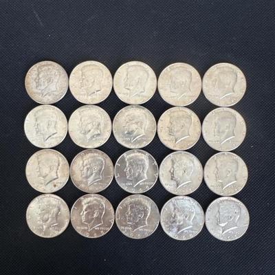 Full Roll (20) Kennedy Half Dollars (1965)