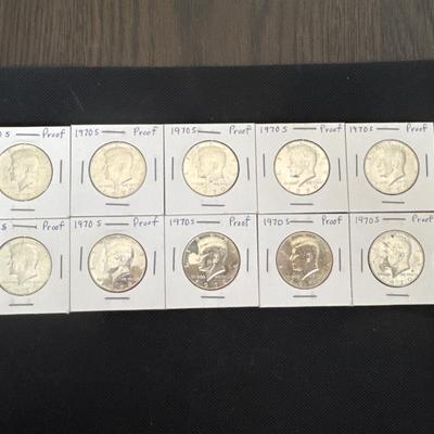 1970 (S) Kennedy Half Dollar Proofs Lot (10)