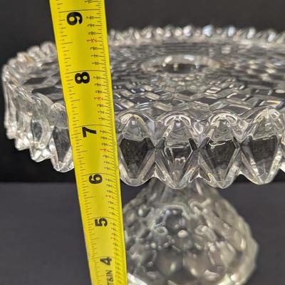 Sale Photo Thumbnail #74: Fostoria Crystal Clear Glass Heavy Round Cake Stand