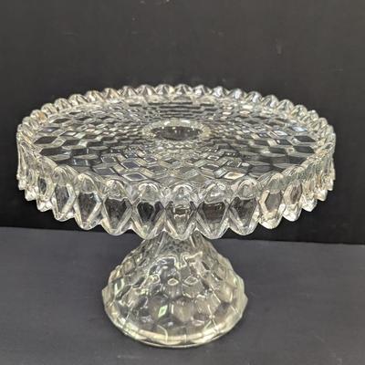 Sale Photo Thumbnail #70: Fostoria Crystal Clear Glass Heavy Round Cake Stand