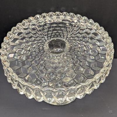 Sale Photo Thumbnail #71: Fostoria Crystal Clear Glass Heavy Round Cake Stand