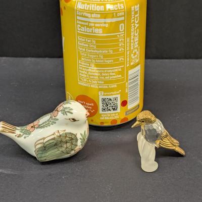 Sale Photo Thumbnail #1412: Antique Porcelain Bird & Gold Plated Hummingbird On Limb