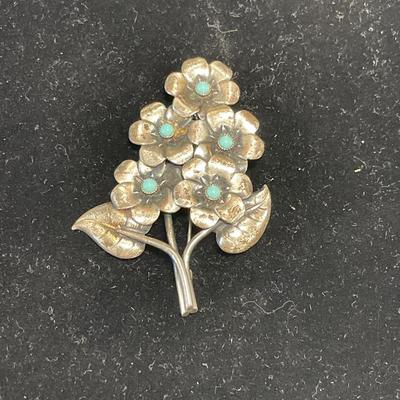 Sterling earrings and chain with brooch and elephant pendant