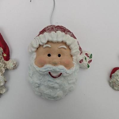Set Of 7 Vintage Style Santa Claus Christmas Ornaments Mixed Lot