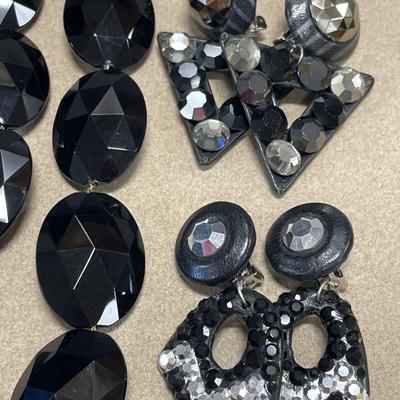 Black leather earrings and more