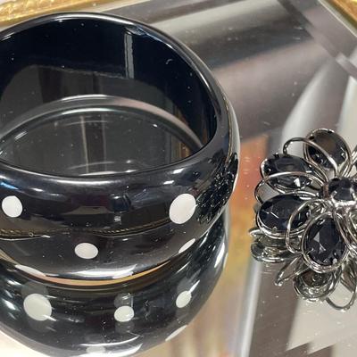 Black leather earrings and more