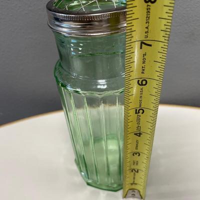 Green jar with wire lid