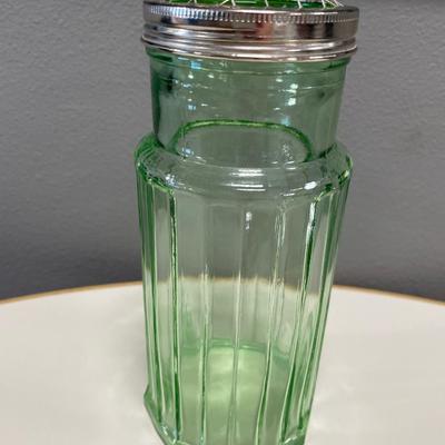 Green jar with wire lid