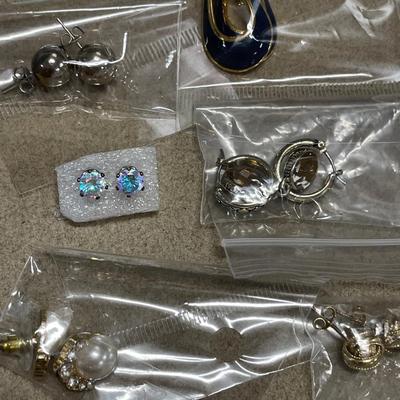 Bag of post earrings including Aurora Borealis set