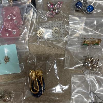 Bag of post earrings including Aurora Borealis set