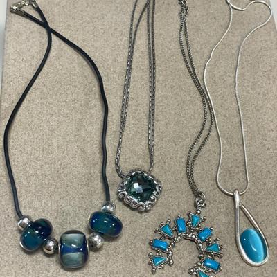 Cool blue necklaces
