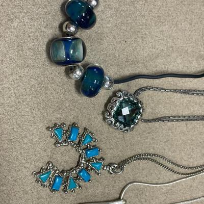 Cool blue necklaces