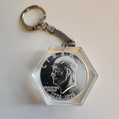 Eisenhower Silver Dollar Keychain