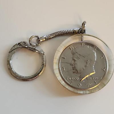 1971 Kennedy Silver Half Dollar Keychain