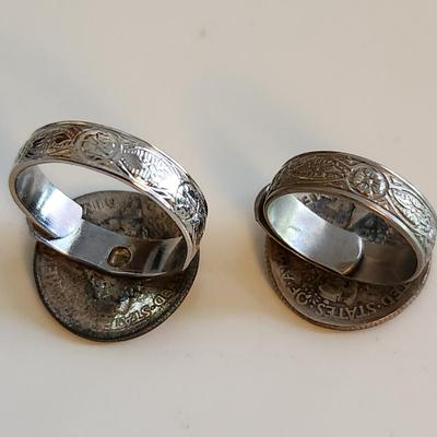 Two Mercury Silver Dime Rings