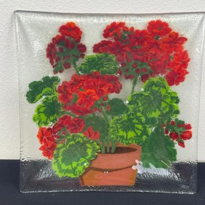 Glass Geranium Dish